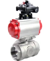 Кран шаровой DN.ru BV3232P(4pc)-SP-3WL-T-ISO-H Ду65 Ру40 стандартнопроходной трехходовой L-тип, нерж. сталь SS316, внутренняя резьба, уплотнение - PTFE, пн.приводом PA-DA-083, пн.распределителем 4M310-08 AC220V и БКВ APL-210N