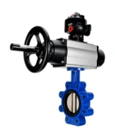 Затвор дисковый поворотный DN.ru WBV1616E-2W-Fb-H Ду125 Ру16 LUG корпус - чугун QT450, диск - чугун QT450, уплотнение - EPDM, с пневмоприводом DN.ru PA-DA-105-1 и БКВ APL-510N EX