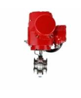 Затвор дисковый поворотный DN.ru WBV3131S-2W-C-H Ду100 Ру10 кламповый, корпус - пищевая нержавеющая сталь 304, уплотнение - Silicon, с электроприводом QT-EX-005M-O2-220VAC-У1 с моментной муфтой и штурвалом