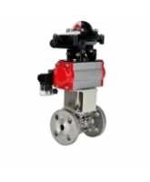 Кран шаровой DN.ru BV3131P(3pc)-FP-F-ISO-H Ду100 Ру16 полнопроходной, фланцевый, корпус - нержавеющая сталь 304, PTFE, 22х22, WDVF, с пневмоприводом PA-DA-105, пневмораспределителем 4M320-08 AC220V и БКВ APL-210N
