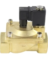 Клапан электромагнитный DN.ru VS400-ET-NC-24VDC 1 1/2″ Ду40 Ру16, соленоидный двухходовой, корпус - латунь, уплотнение - EPDM, резьбовой, нормально-закрытый, пилотный, катушка - 24В