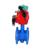 Затвор дисковый поворотный DN.ru WBV1313E-2W-F-H Ду100 Ру16 фланцевый, корпус - чугун GGG40, диск - чугун GGG40, уплотнение - EPDM, с пневмоприводом PA-DA-105, пневмораспределителем 4M310-08 AC220V и магнитным переключателем ALS200D