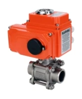 Кран шаровой DN.ru BV3232P(3pc)-FP-W-ISO-H Ду25 Ру63 полнопроходной, под приварку, корпус - нержавеющая сталь SS316, уплотнение - PTFE, с 1/4-оборотным электроприводом QT-N-003EM-O1-24VDC-У1 24В HARK