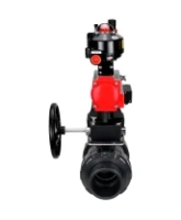 Кран шаровой DN.ru BV4242E-FP-GRM-ISO Дн50 Ру10 полнопроходной, корпус - НПВХ, шар - НПВХ, уплотнение - EPDM, с пневмоприводом PA-DA-052, пневмораспределителем 4M310-08 AC220V, ручным дублером MON1-250-T26-ISO, БКВ APL-510N EX и БПВ AFC2000