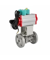 Кран шаровой DN.ru BV3131P(3pc)-FP-F-ISO-H Ду100 Ру16 полнопроходной, фланцевый, корпус - нержавеющая сталь 304, PTFE, 22х22, WDVF, с пневмоприводом PA-DA-105, пневмораспределителем 4M320-08 AC220V и магнитным переключателем ALS200D