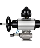 Кран шаровой DN.ru BV3232P(3pc)-FP-W-ISO-H Ду80 Ру25, полнопроходной, трехсоставной, нержавеющая сталь 316, уплотнение - PTFE, под приварку, с пневмоприводом PA-DA-105-1, пневмораспределителем 4V320-08 AC220V, БКВ APL-510N Ex