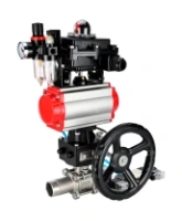 Кран шаровой DN.ru BV3232P(3pc)-FP-W-ISO-H LONG Ду50 Ру40 полнопроход., корпус - нерж.сталь 316, уплотнение - PTFE, под приварку, с пн.приводом PA-DA-083, пн.распределителем 4V320-08 AC220V, редуктором MON2-450-T28-ISO, БКВ APL-410N EX и БПВ AFC2000