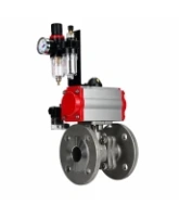 Кран шаровой DN.ru BV3232P(2pc)-FP-F-ISO-H Ду150 Ру16, 24х24, полнопроходной фланцевый, корпус - нержавеющая сталь SS316, уплотнение - PTFE, с пневмоприводом PA-DA-140, пневмораспределителем 4M320-08 AC220V и БПВ AFC2000
