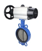 Затвор дисковый поворотный DN.ru WBV1132N-2W-Fb-H Ду125 Ру16, корпус - чугун GG25, диск - нержавеющая сталь 316L, уплотнение - NBR, с пневмоприводом DN.ru PA-DA-105-1 двойного действия, с пневмораспределителем 4V320-08 AC220V
