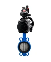 Затвор дисковый поворотный DN.ru WBV1432E-2W-Fb-H Ду150 Ру16, корпус - чугун GGG50, диск - нержавеющая сталь 316L, уплотнение - EPDM, с пневмоприводом DN.ru PA-DA-105-1, пневмораспределителем 4M310-08 DC24V, БКВ APL-210N, БПВ AFC2000