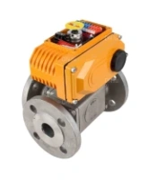 Кран шаровой DN.ru BV3232P(4pc)-FP-3WL-F-ISO-H Ду65 Ру16 полнопроходной трехходовой, нержавеющая сталь SS316, фланцевый, уплотнение - PTFE, с электроприводом 3/4-оборотным DN.ru E34-N-010EM-O1-220VAC-У1 220В