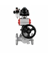 Кран шаровой DN.ru BV3232P(2pc)-FP-3WL-F-ISO-H Ду20 Ру16 HYMT трехходовой L-тип, полнопроходной, фланцевый, корпус - нерж.сталь AISI316, пн.привод PA-DA-052, пн.распредел 4M320-08 AC220V, руч.дублер MON1-250-T26-ISO, БКВ APL-510N EX и БПВ AFC2000