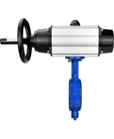 Затвор дисковый поворотный DN.ru WBV1432E-2W-Fb-H Ду150 Ру16, корпус - чугун GGG50, диск - нержавеющая сталь 316L, уплотнение - EPDM, с пневмоприводом DN.ru PA-DA-105-1