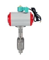 Затвор дисковый поворотный DN.ru WBV3131V-2W-Fb-H Ду50 Ру16 межфланцевый, корпус - нержавеющая сталь 304, диск - нержавеющая сталь 304, уплотнение - VITON, с пневмоприводом PA-SA-083 и магнитным переключателем ALS200D