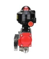 Кран шаровой DN.ru BV3232P(4pc)-SP-3WL-T-ISO-H 1/2″ Ду15 Ру63 стандартнопроходной трехходовой L-тип, нержавеющая сталь SS316, внутренняя резьба, уплотнение - PTFE, с пн.приводом DN.ru PA-DA-052 пн.распределителем 4M310-08 AC220V и БКВ APL-510N-EX