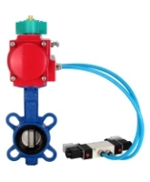 Затвор дисковый поворотный DN.ru WBV1132N-2W-Fb-H Ду125 Ру16 корпус - чугун GG25, диск - нержавеющая сталь 316L, уплотнение - NBR, с пневмоприводом PA-DA-105, пневмораспределителем 4V320-08 AC220V и магнитным переключателем ALS200D