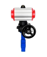 Затвор дисковый поворотный DN.ru WBV1616E-2W-Fb-H Ду125 Ру16 LUG корпус - чугун QT450, диск - чугун QT450, уплотнение - EPDM, с пневмоприводом DN.ru PA-DA-105, пневмораспределителем 4M310-08 AC220V и дублером MON3-700-T38-ISO