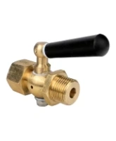 Кран запорный для манометра DN.ru BVPG0000P-3WT-T-H ВР/ВР G1/2″-G1/2″ Ду15 Ру25 трехходовой, резьбовой, корпус - латунь HPb57-3, шар - латунь HPb57-3, уплотнение - PTFE, с рукояткой