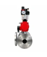 Кран шаровой DN.ru BV3232P(2pc)-FP-3WL-F-ISO-H Ду80 Ру16 HYMT, трехходовой L-тип, полнопроходной, фланцевый, корпус - нержавеющая сталь SS316, с пневмоприводом PA-SA-130, пневмораспределителем 4M310-08 24В NAMUR и БПВ AFC2000