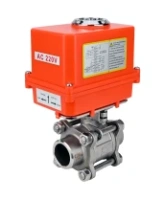 Кран шаровой DN.ru BV3232P(3pc)-FP-W-ISO-H WDVF Ду25 Ру63 полнопроходной, трехсоставной, корпус - нержавеющая сталь 316, уплотнение - PTFE, под приварку, с 1/4-оборотным электроприводом DN.ru QT-N-003EM-O1-220VAC-У1 MINI