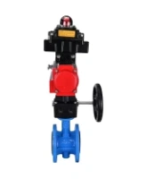 Затвор дисковый поворотный DN.ru WBV1313E-2W-F-H Ду100 Ру16 фланцевый, корпус - чугун GGG40, диск - чугун GGG40, уплотнение - EPDM, с пневмоприводом DN.ru PA-DA-105, БКВ DN.ru APL-410N EX и ручным дублером DN.ru MON1-250-T26-ISO