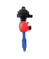 Затвор дисковый поворотный DN.ru WBV1413E-2W-Fb-H Ду100 Ру16, корпус - чугун GGG50, диск - чугун GGG40, уплотнение - EPDM, с пневмоприводом DN.ru PA-DA-083 двойного действия, пневмораспределителем 4M310-08 AC220V, БКВ APL-410N EX