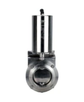 Затвор дисковый поворотный DN.ru WBV3131S-2W-W-H Ду65 Ру10 под приварку, пищевая нержавеющая сталь 304, уплотнение – Silicon, с пневмоприводом DN.ru PA-SA-85 с возвратными пружинами