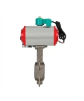 Затвор дисковый поворотный DN.ru WBV3232V-2W-Fb-H Ду50 Ру16, корпус - нержавеющая сталь 316L, диск - нержавеющая сталь 316L, уплотнение - VITON, с пневмоприводом PA-SA-083, пневмораспределителем 4M310-08 AC220V и магнитным переключателем ALS200D