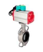Затвор дисковый поворотный DN.ru WBV3131N-2W-Fb-H Ду65 Ру16 корпус - нержавеющая сталь 304, диск - нержавеющая сталь 304, уплотнение - NBR, с пневмоприводом PA-DA-065, пневмораспределителем 4M310-08 AC220V и магнитным переключателем ALS200D