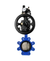 Затвор дисковый поворотный DN.ru WBV1616E-2W-Fb-H Ду125 Ру16 LUG корпус - чугун QT450, диск - чугун QT450, уплотнение - EPDM, с пневмоприводом DN.ru PA-DA-105-1, пневмораспределителем 4M310-08 AC220V, БКВ APL-510N EX и БПВ AFC2000