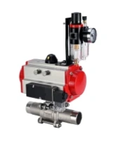 Кран шаровой DN.ru BV3232P(3pc)-FP-W-ISO-H LONG Ду32 Ру40 полнопроходной, корпус - нержавеющая сталь 316, уплотнение - PTFE, под приварку, с пневмоприводом DN.ru PA-SA-083, пневмораспределителем 4M310-08 AC220V и БПВ AFC2000
