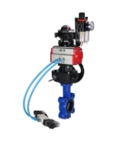 Затвор дисковый поворотный DN.ru WBV1631E-2W-Fb-H Ду125 Ру16 LUG корпус - чугун QT450, диск - нержавеющая сталь 304, EPDM, с пневмоприводом DN.ru PA-DA-105, пневмораспределителем 4V320-08 AC220V, БКВ APL-210N, редуктором MON3-700-T38-ISO и БПВ AFC2000