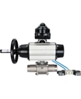 Кран шаровой DN.ru BV3232P(3pc)-FP-W-ISO-H LONG Ду80 Ру25, полнопроходной, трехсоставной, нержавеющая сталь 316, уплотнение - PTFE, под приварку, с пневмоприводом PA-DA-105-1, с пневмораспределителем 4V320-08 AC220V, БКВ APL-510N Ex