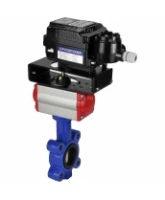 Затвор дисковый поворотный DN.ru WBV1616E-2W-Fb-H Ду100 Ру16 LUG корпус - чугун QT450, диск - чугун QT450, уплотнение - EPDM, с пневмоприводом DN.ru PA-DA-083 и позиционером YT-1000RSN без обратной связи