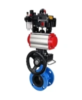Затвор дисковый поворотный DN.ru WBV1313E-2W-F-H Ду100 Ру16 фланцевый, корпус - чугун GGG40, диск - чугун GGG40, EPDM, с пневмоприводом PA-DA-105, пневмораспределителем 4M310-08 AC220V, БКВ APL-410N EX, ручным дублером MON1-250-T26-ISO и БПВ AFC2000