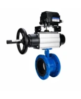 Затвор дисковый поворотный DN.ru WBV1331E-2W-F-H Ду50 Ру16 фланцевый, корпус - чугун GGG40, диск - нержавеющая сталь 304, уплотнение - EPDM, с пневмоприводом DN.ru PA-DA-105-1 и позиционером YT-1000RSN с обратной связью