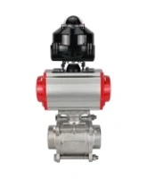 Кран шаровой DN.ru BV3232P(3pc)-FP-W-ISO-H WDVF Ду40 Ру40 полнопроходной, трехсоставной, корпус - нержавеющая сталь 316, уплотнение - PTFE, под приварку, с пневмоприводом PA-SA-105, БКВ APL-510N EX