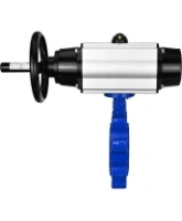 Затвор дисковый поворотный DN.ru WBV1631E-2W-Fb-H Ду125 Ру16 LUG корпус - чугун QT450, диск - нержавеющая сталь 304, уплотнение - EPDM, с пневмоприводом DN.ru PA-DA-105-1 и пневмораспределителем 4M310-08 AC220V