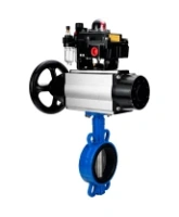 Затвор дисковый поворотный DN.ru WBV1432E-2W-Fb-H Ду150 Ру16, корпус - чугун GGG50, диск - нержавеющая сталь 316L, уплотнение - EPDM, с пневмоприводом PA-DA-105-1, пневмораспределителем 4M310-08 AC220V, БКВ APL-410N EX, БПВ AFC2000