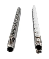 Коллекторная группа DN.ru GC4-31-10 1″ Ду25 Ру10 отводов — 10, в сборе с терморегулирующими клапанами и запорно-балансировочными клапанами, дренажным краном и воздухоотводчиком, с заглушками, без переходников, корпус - нержавеющая сталь AISI 304