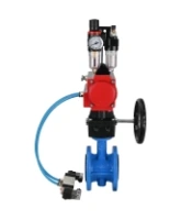 Затвор дисковый поворотный DN.ru WBV1313E-2W-F-H Ду100 Ру16 фланцевый чугун GGG40, диск - чугун GGG40, EPDM, с пневмоприводом DN.ru PA-DA-105, пневмораспределителем DN.ru 4V320-10 AC220V, ручным дублером DN.ru MON1-250-T26-ISO и БПВ DN.ru AFC2000