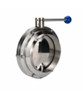 Затвор дисковый поворотный DN.ru WBV3131E-2W-W-H Ду150 Ру10, пищевая нержавеющая сталь 304, уплотнение - EPDM, под приварку, с рукояткой