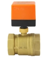 Кран шаровой DN.ru BV0030NP-SP-T-ED Ду50 Ру16 стандартнопроходной двухходовой, латунь, внутренняя резьба, уплотнение - нитриловый каучук / PTFE, с электроприводом 220В без концевых выключателей