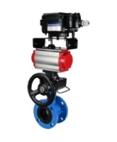 Затвор дисковый поворотный DN.ru WBV1313E-2W-F-H Ду100 Ру16 фланцевый, корпус - чугун GGG40, диск - чугун GGG40, EPDM, с пневмоприводом DN.ru PA-DA-105, позиционером DN.ru YT-1000RSN без обратной связи и ручным дублером DN.ru MON1-250-T26-ISO