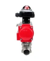 Кран шаровой DN.ru BV3232P(3pc)-FP-W-ISO-H LONG Ду32 Ру40 полнопроходной, корпус - нержавеющая сталь 316, уплотнение - PTFE, под приварку, с пневмоприводом DN.ru PA-DA-052 и БКВ APL-210N