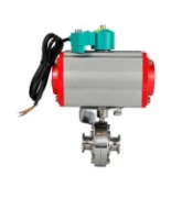 Затвор дисковый поворотный DN.ru WBV3131S-2W-C-H Ду100 Ру10 кламповый, корпус - пищевая нержавеющая сталь 304, уплотнение - Silicon, с пневмоприводом PA-SA-083, пневмораспределителем 4M310-08 220В NAMUR и магнитным переключателем ALS200D