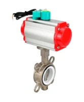 Затвор дисковый поворотный DN.ru WBV3131P-2W-Fb-H Ду125 Ру16 корпус - нержавеющая сталь 304, диск - нержавеющая сталь 304, уплотнение - PTFE, с пневмоприводом PA-DA-105 и магнитным переключателем ALS200D
