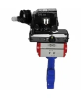 Затвор дисковый поворотный DN.ru WBV1616E-2W-Fb-H Ду100 Ру16 LUG корпус - чугун QT450, диск - чугун QT450, уплотнение - EPDM, с пневмоприводом DN.ru PA-DA-083 и позиционером YT-1000RSN без обратной связи