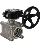 Кран шаровой DN.ru BV3232P(3pc)-FP-SW-ISO-H Ду80 Ру63 полнопроходной, корпус - нержавеющая сталь SS316, под приварку, с редуктором RDN RQN4-500Z-T30