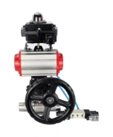 Кран шаровой DN.ru BV3232P(3pc)-FP-W-ISO-H LONG Ду50 Ру40 полнопроход., корпус - нерж.сталь 316, уплотнение - PTFE, под приварку, с пн.приводом PA-DA-083, пн.распределителем 4V320-08 AC220V, редуктором MON2-450-T28-ISO и БКВ APL-410N EX